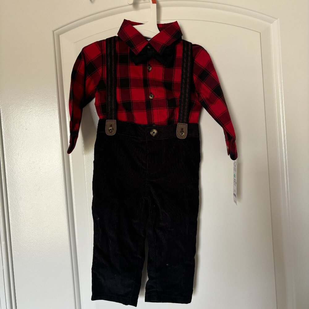 **NWT** Carters Buffalo Plaid Button Up Shirt & Corduroy Pants Set 9 months